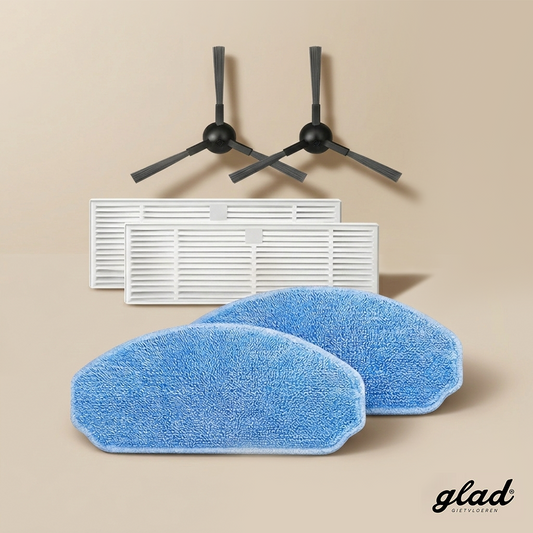 Vervangset Glady Robotstofzuiger – Borstels, Filters en Dweilen